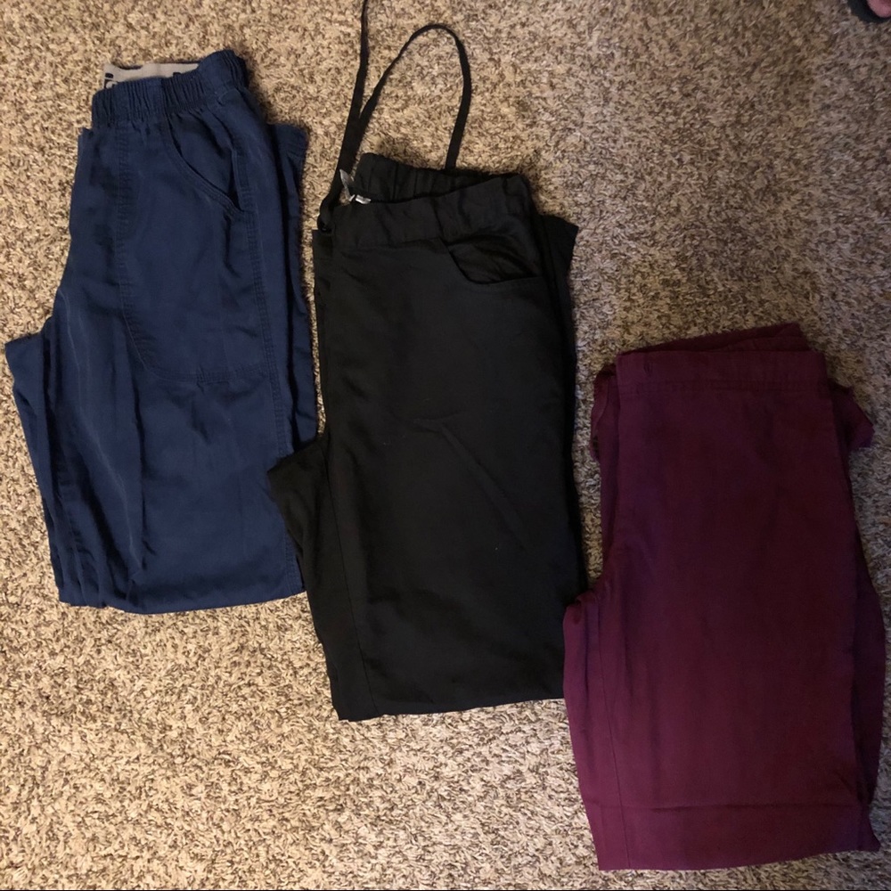 Three scrub pants